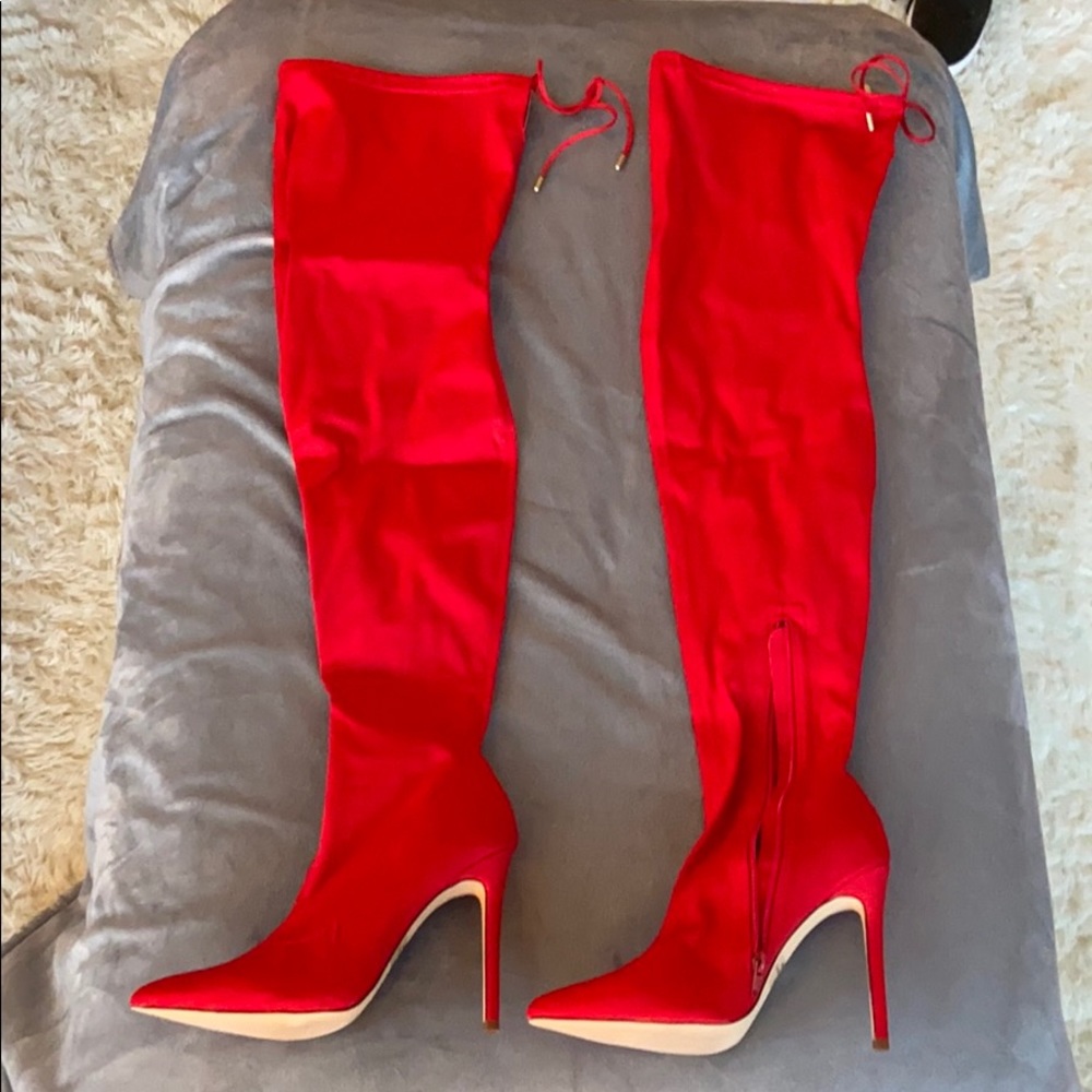 Red Thigh High Heels